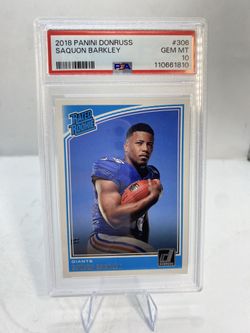 2018 Panini Donruss Saquon Barkley Rated Rookie Card 306 GEM MT 10 Giants Eagles