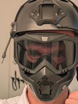 Airsoft helmet and vest