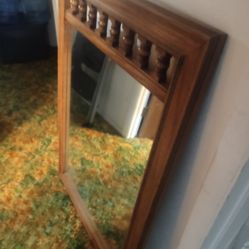 Nice Antique Mirror Heavy Thick Glass