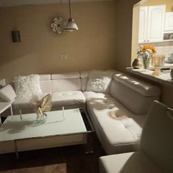 White Couch With Sectional 
