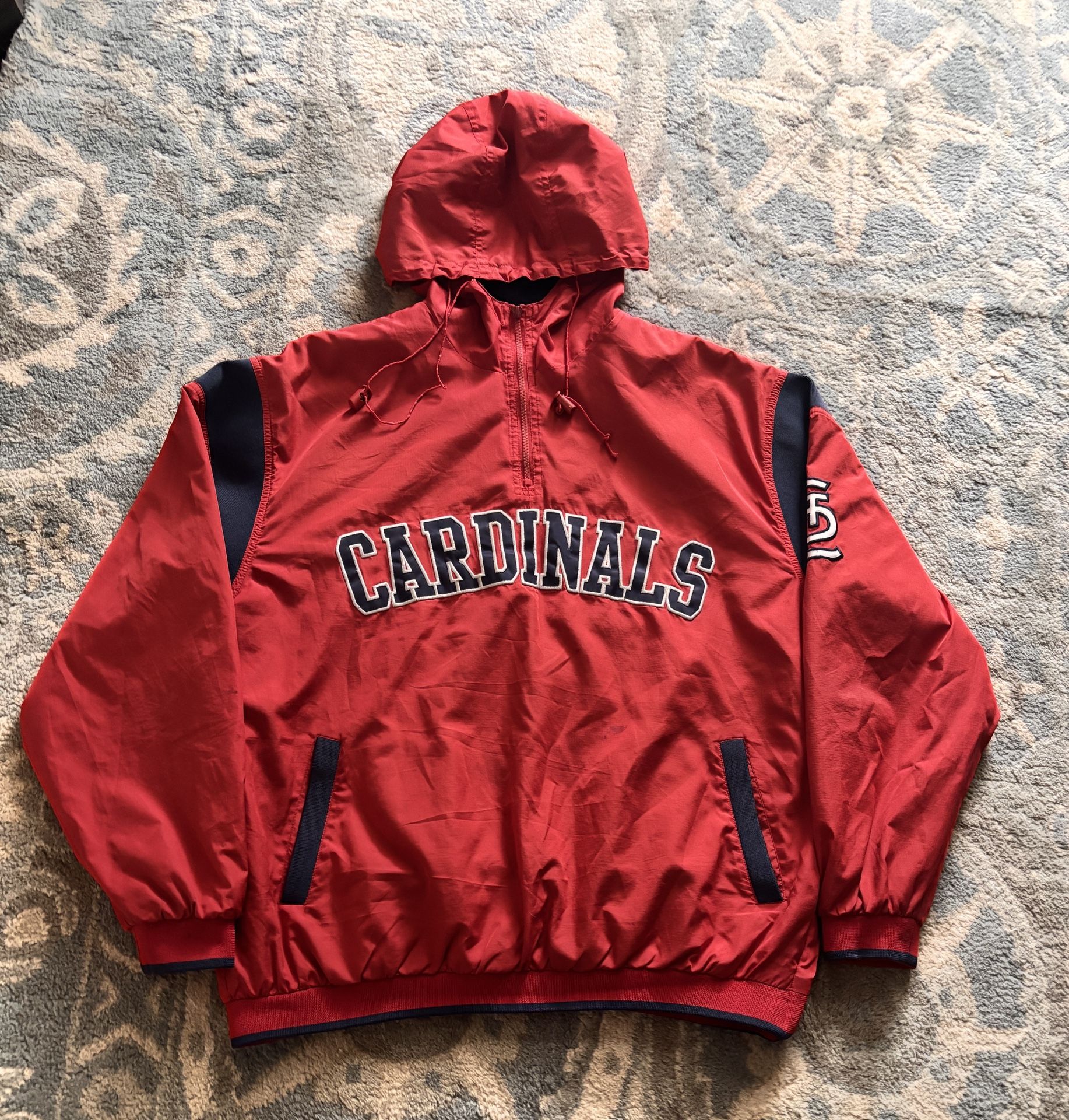 90s Cardinal Windbreaker Hooded Jacket Size Xl