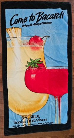 1988 Come to Bacardi Rum Beach Towel