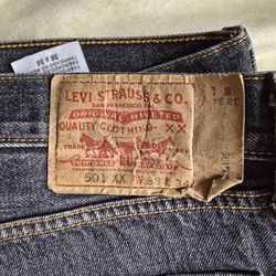 Levi’s 501 Original Button Fly Jeans Men’s 38x34 Dark Blue Denim