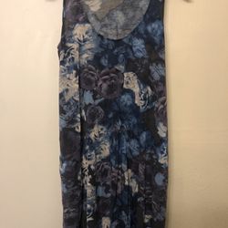 Blue Floral Large Dress