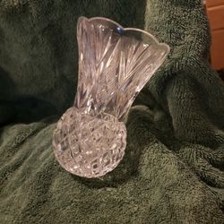 Vintage Clear Cut Bud Vase