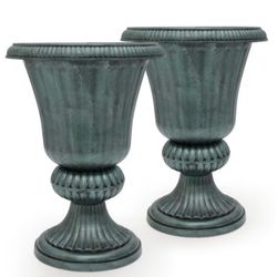 SET OF 3 BEAUTIFUL ANTIQUE GREEN TEAL PLANTERS ⭐️🍃❗️