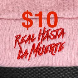Real Hasta La Murte Pink Beanie Anuel AA Karol G Reggaeton Designer
