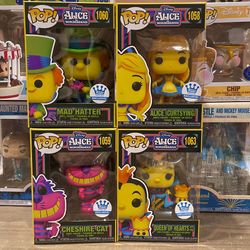 Alice In Wonderland Blacklight Funko Set