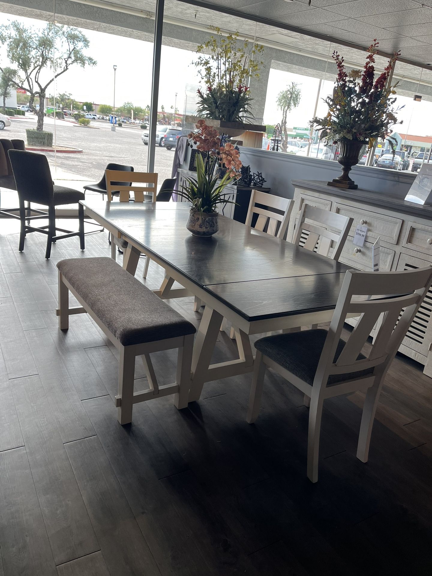 White/Grey 6pc Dining Room Set