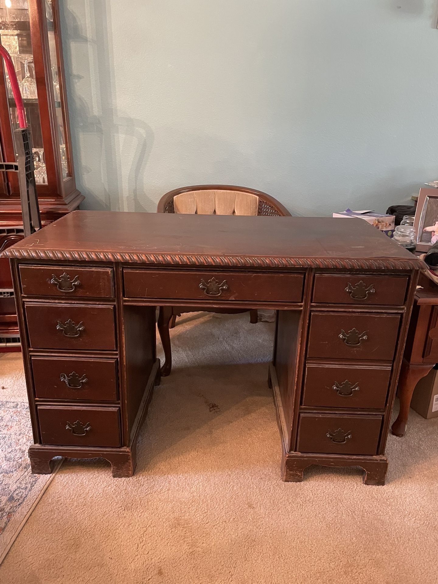 Desk Used 44” Length, 23” Depth, 28 1/2” High     $30