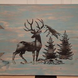 Rustic Wooden Deer Wall Decor