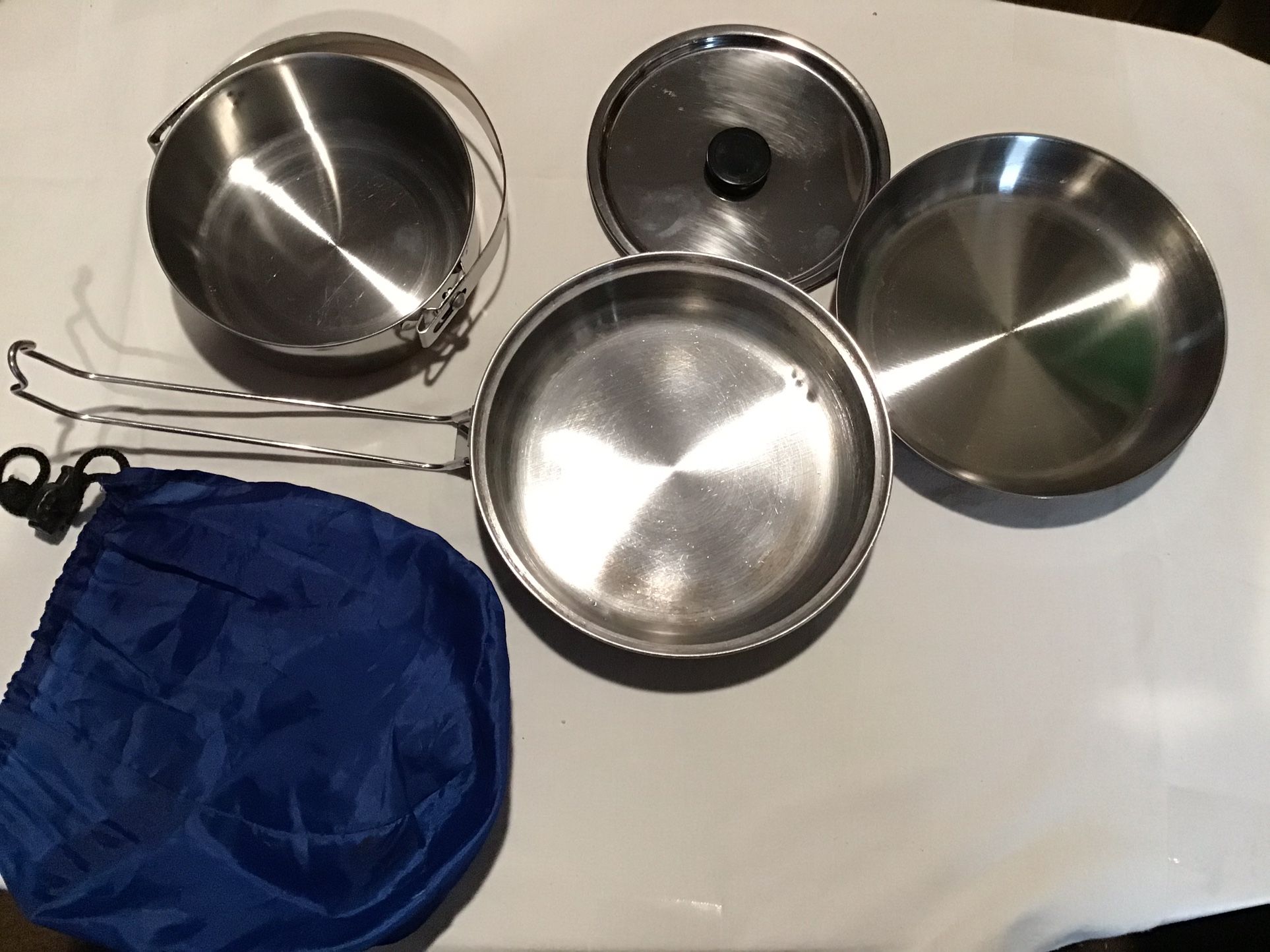 PORTABLE COOK KIT FOR CAMPING, STAINLESS STEEL, $15.00