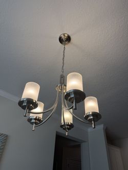 5 Light Chandelier Silver For Dining Room