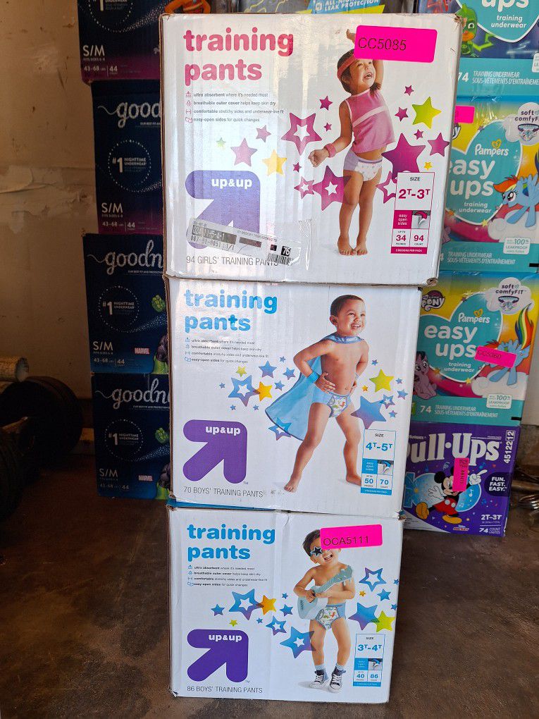 Up & Up Diapers, Training Pants. $20 Each.