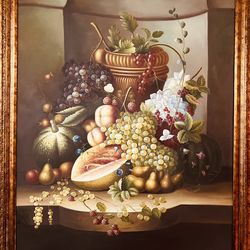 Oil Painting On Canvas.   Still Life Oil Painting