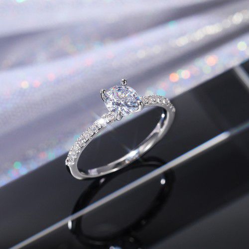 "Crystal Pure Round CZ Beautiful Wedding/Engagement Ring for Women, K884
