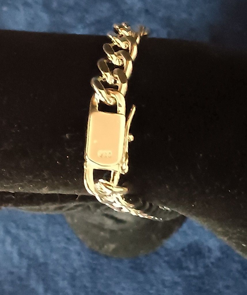 8" Silver Cuban Chain Bracelet