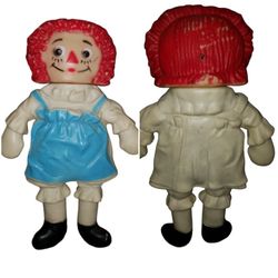 Raggedy Ann, Rubber 1965, 9x 5 1/2 Inches