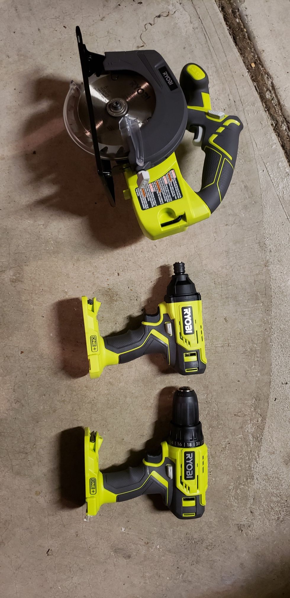 Ryobi saw, impact, and drill