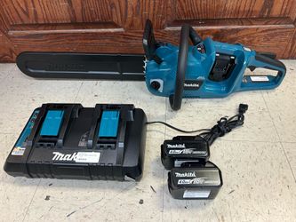 Makita dual battery chain saw set