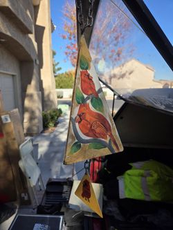 Metal Cardinal Wind Chime Old