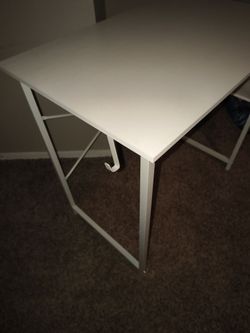 White Desk with Metal Frame