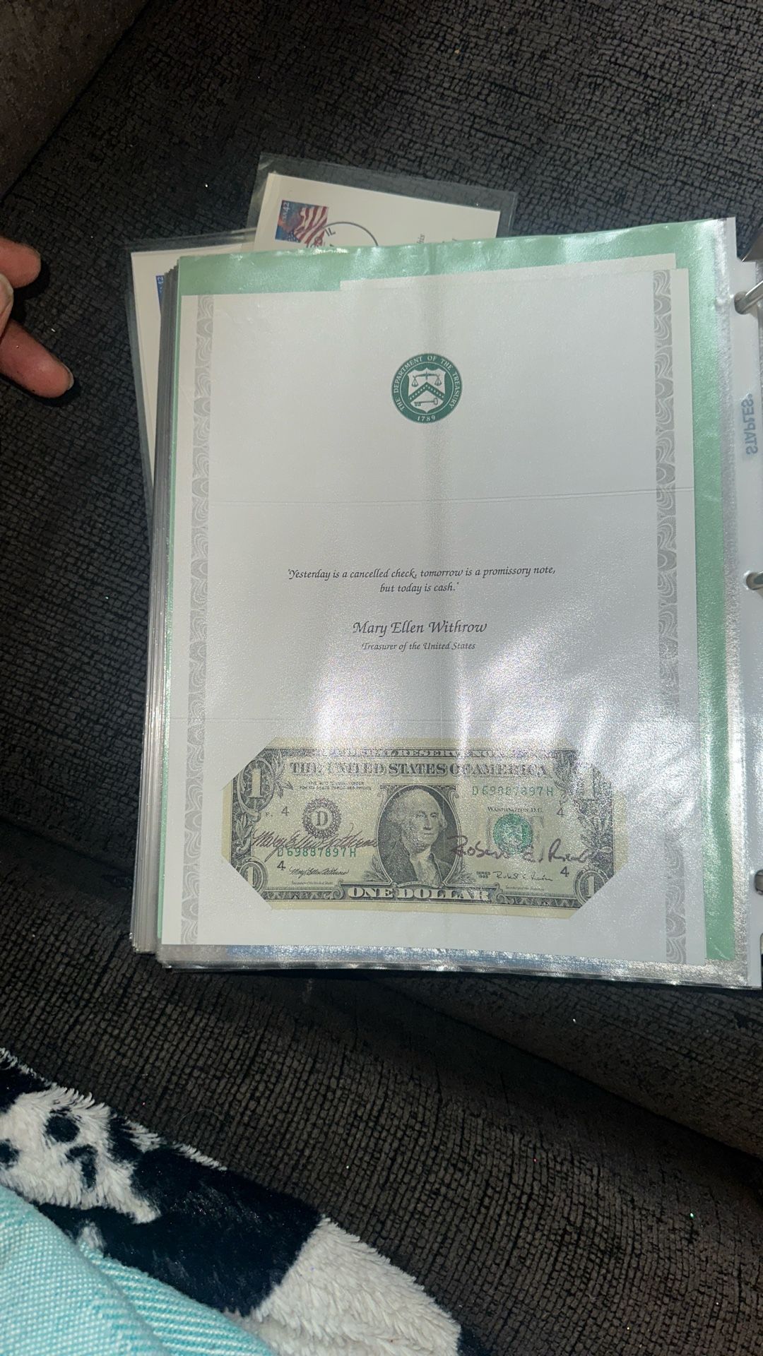 Signed Dollar bill
