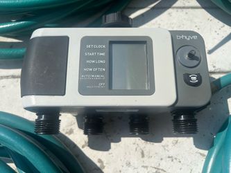 Orbit B-HYVE XD 4-Port Smart Hose Watering Timer+4Hoses+Spikes+Rotor