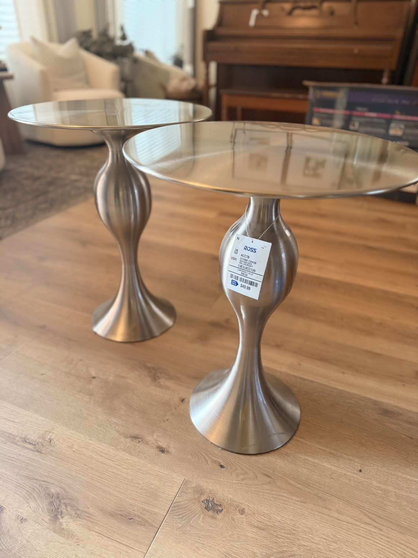 Stainless Steel End Tables (2)