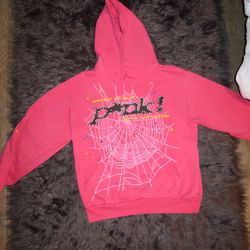 Sp5der “Pink!” Web Hoodie — Pink, Size L Fits Like M