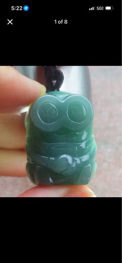 Certificate Jadeite jade green naughty pendant
