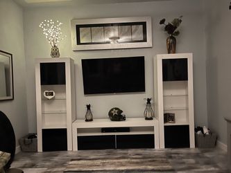 Entertainment center with lights