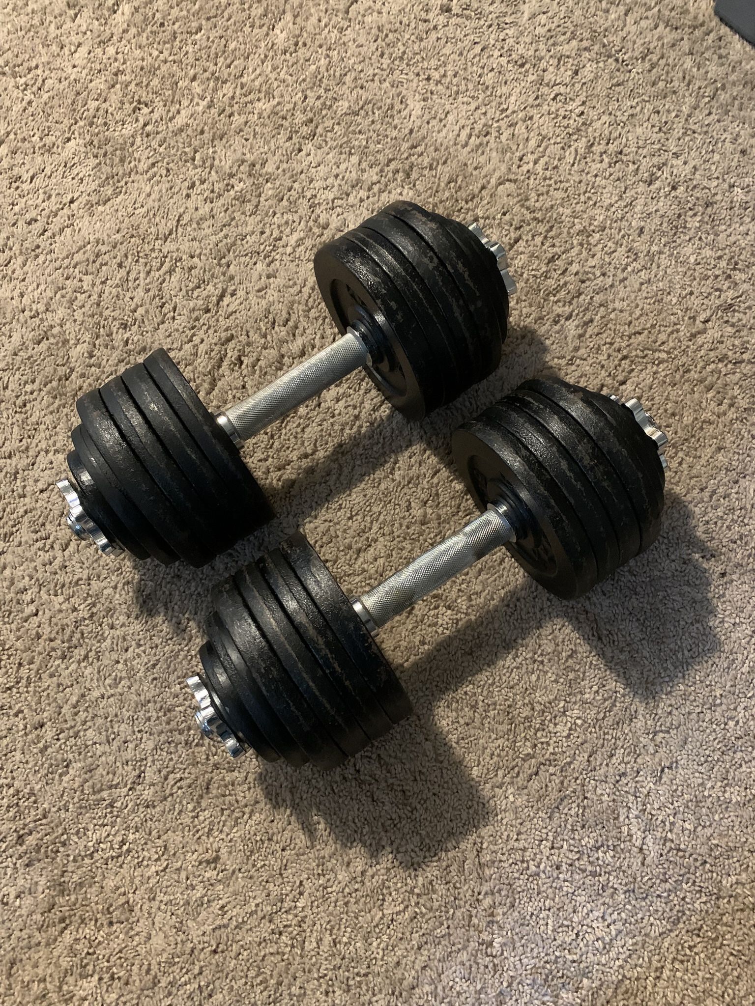 Adjustable Dumbbells - Total 105 Pounds