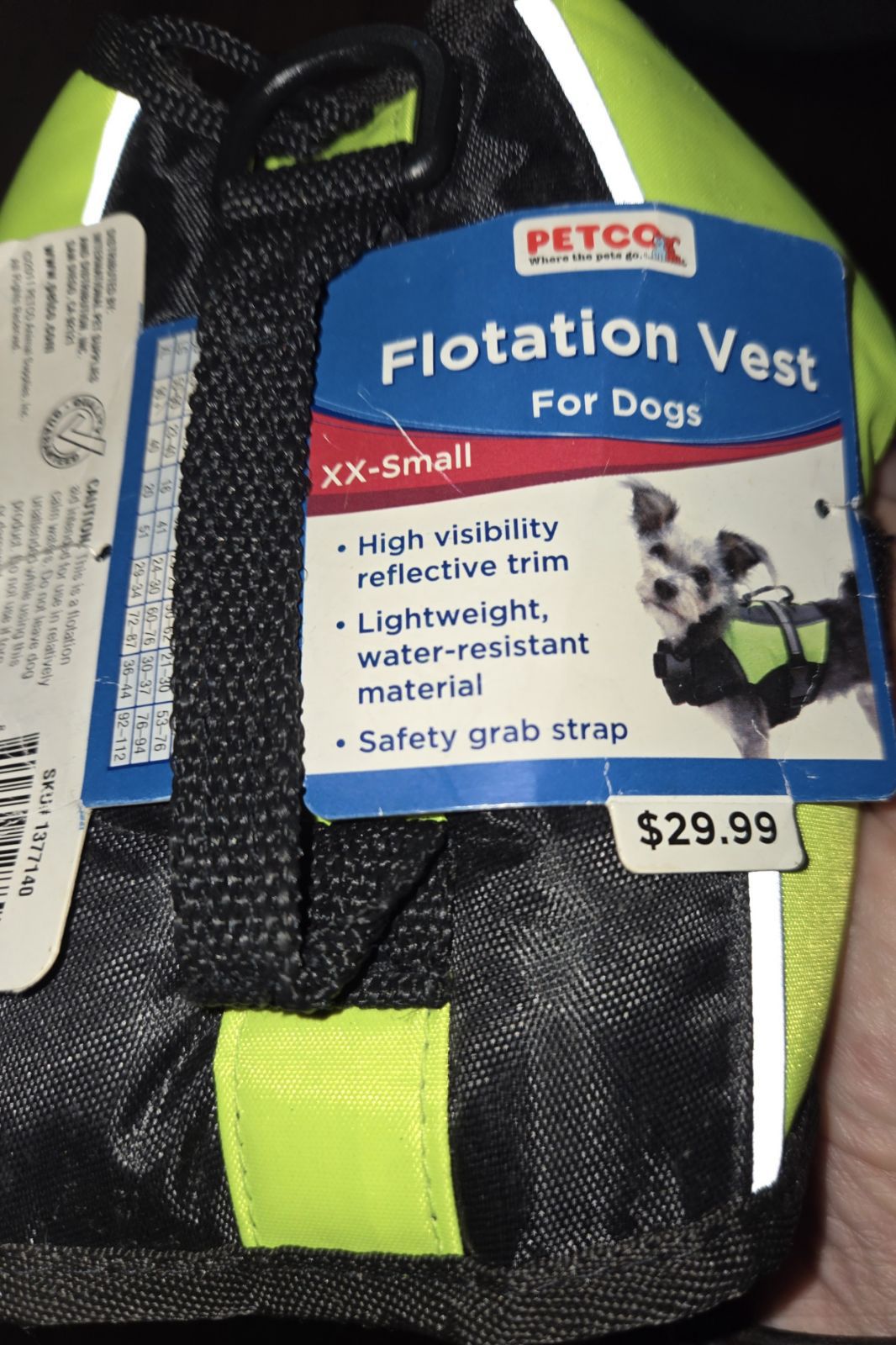 Dog Flotation Vest  Brand New  (Size XX-Small)  