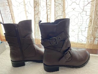Brown combat boots