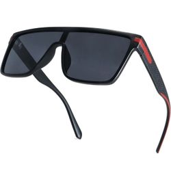 Sport Oversized Sunglasses for Women Men, Square Trendy Flat Top Sunglasses 