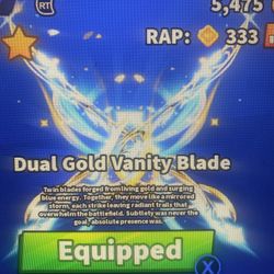 Selling Dual Gold Vanity Blade In Roblox Blade Ball