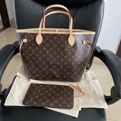Louis Vuitton Neverfull MM monogram Tote Beige