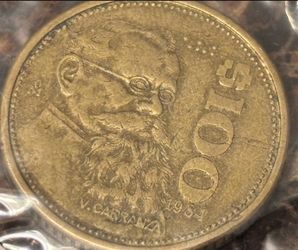 100 peso 1984. Coin of Mexico