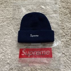 Supreme Cursive Beanie, Navy