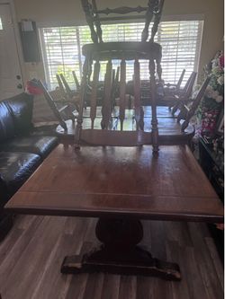 Dinner table solid wood Ethan Allen