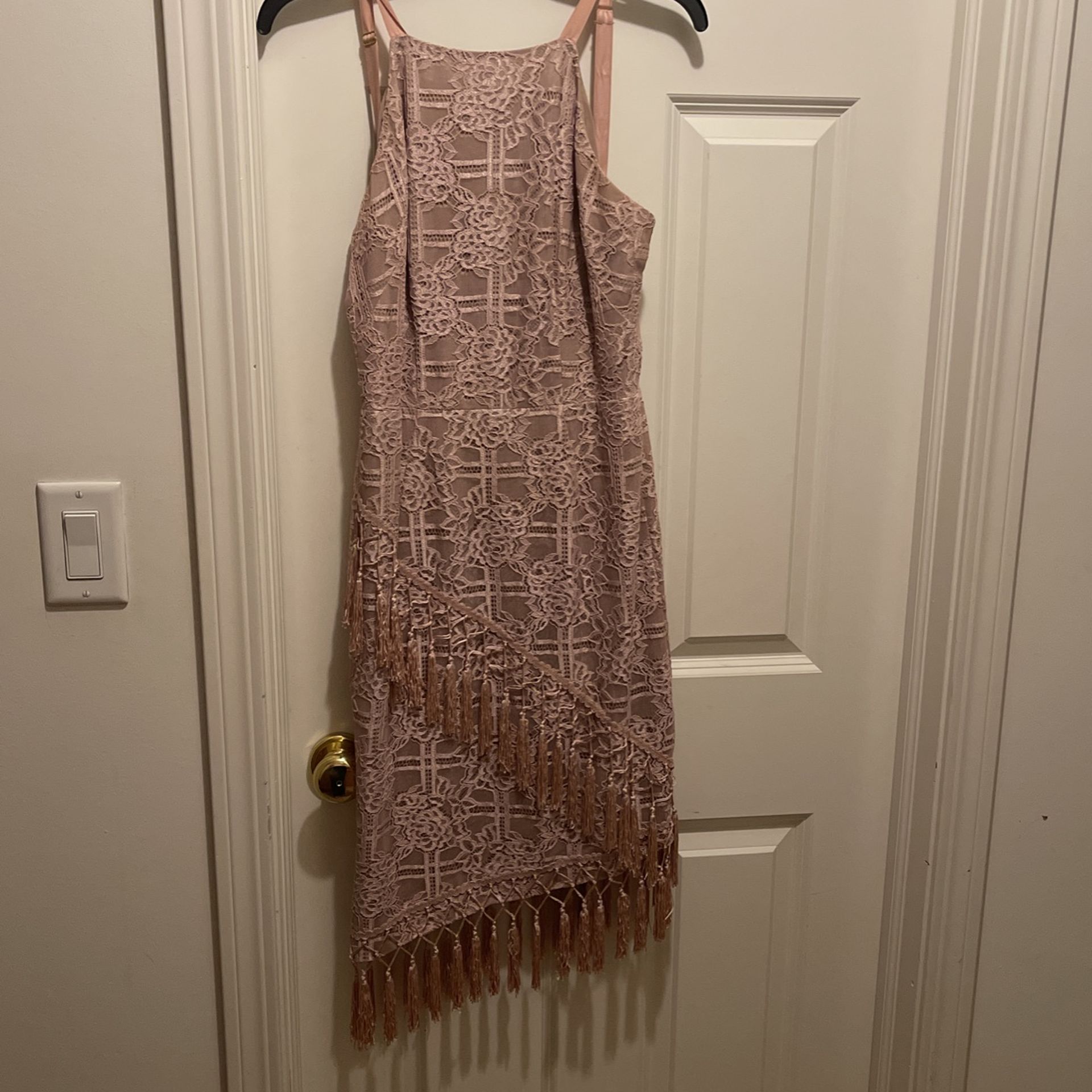 Blush Fringe Wedding Guest Dress From Nordstrom