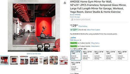 Home Gym Mirror for Wall,