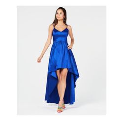 B Darlin Juniors' High-Low Gown Blue size 3/4