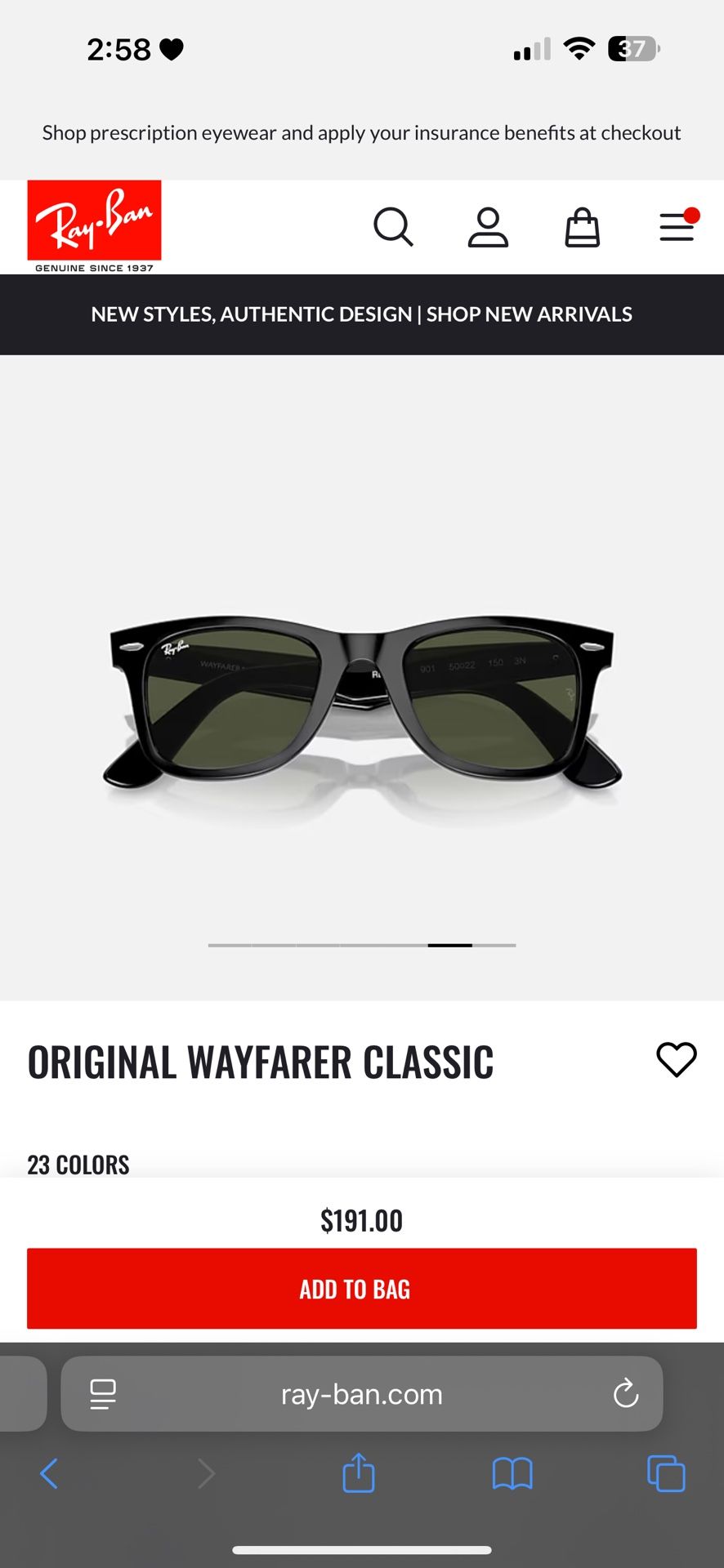 Ray ban wayfarer New