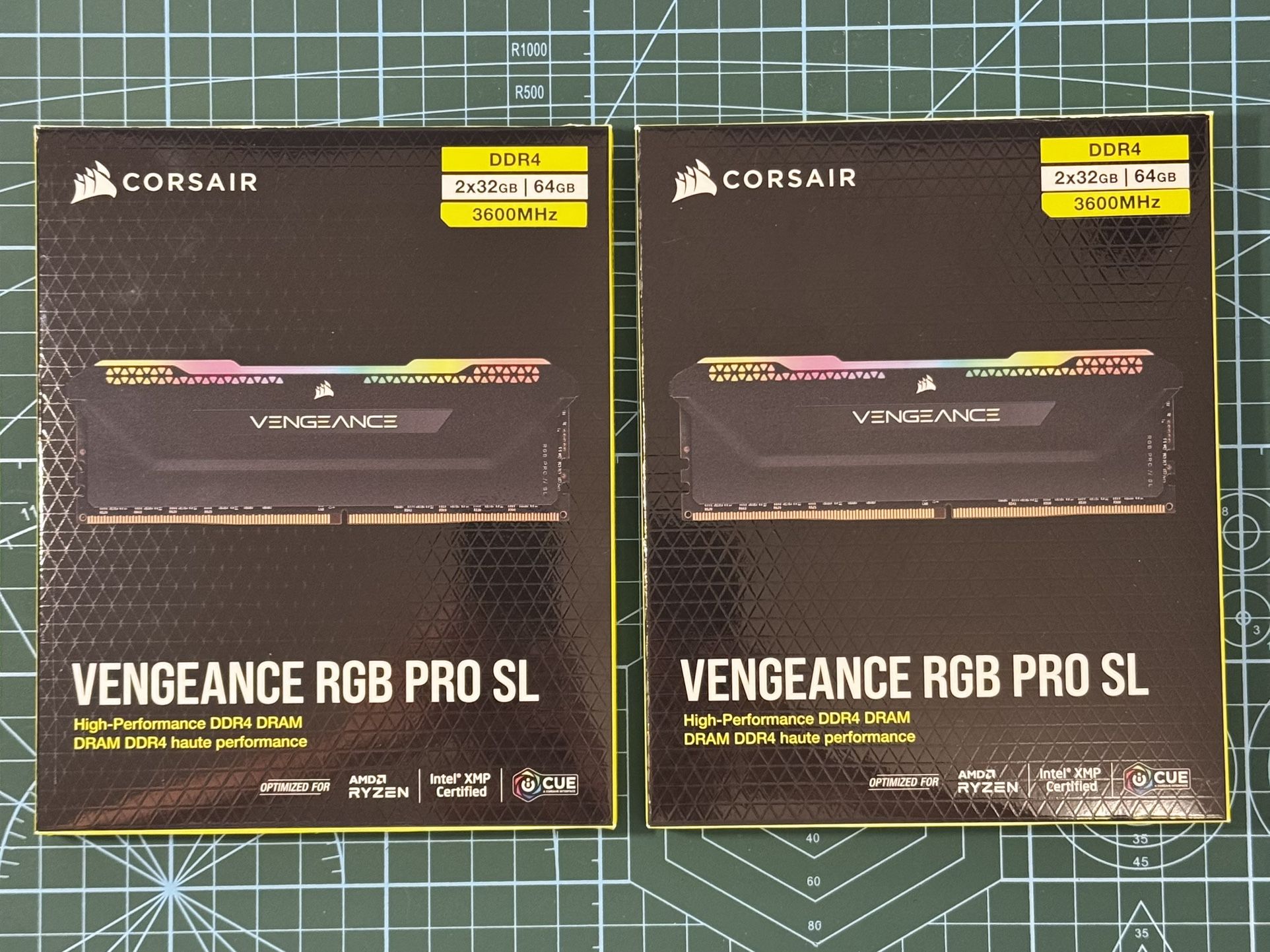 128gb (4x32gb) corsair vengeance rgb pro sl ddr4 3600mhz c18