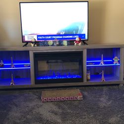 Beautiful And New Tv Stand With Heater Fireplace 