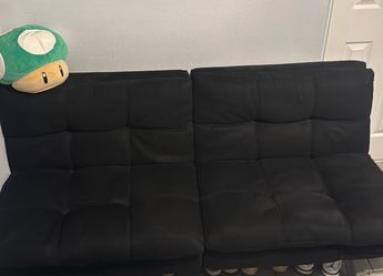 Memory foam futon, black couch suede