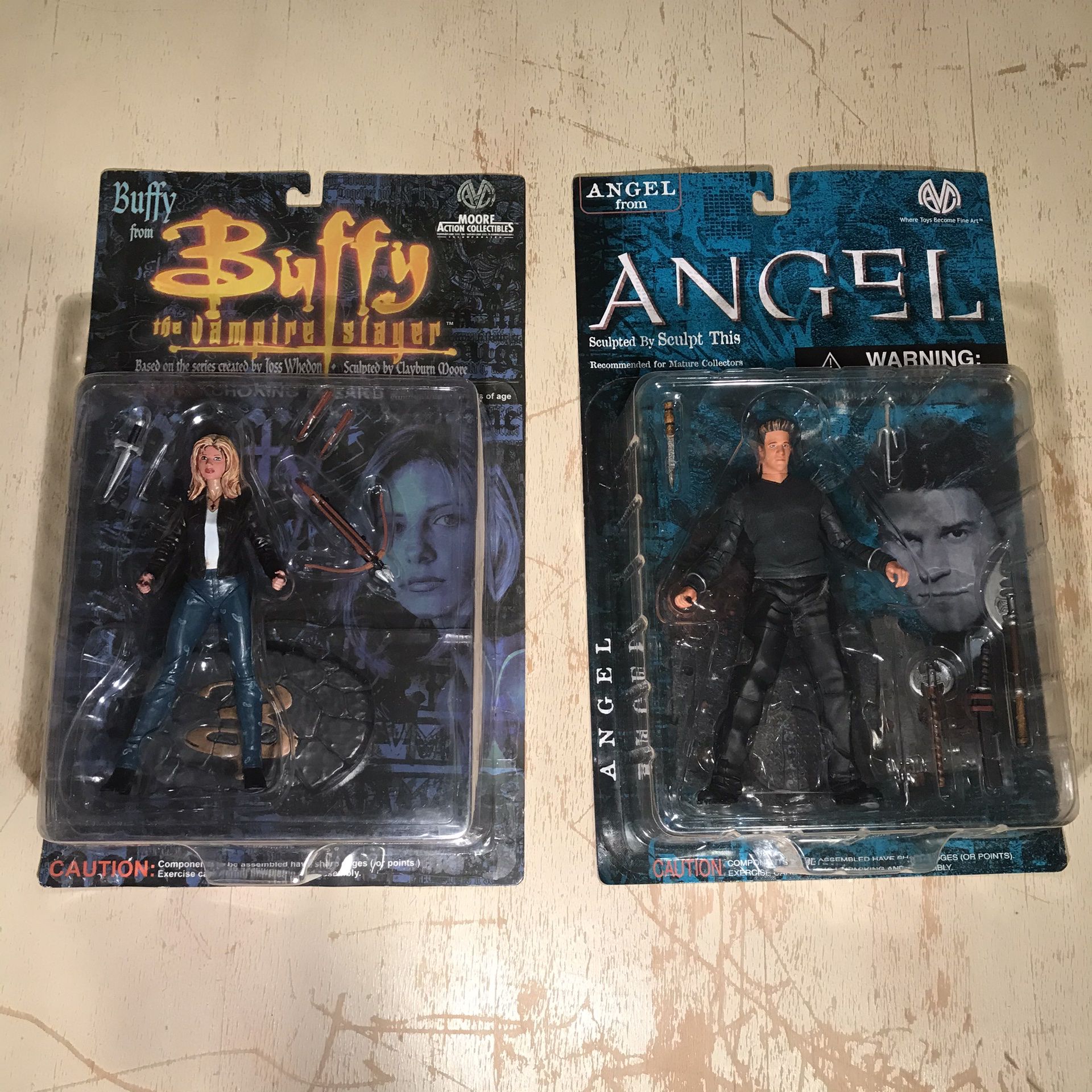 Vtg 1999 Moore Action Collectibles Buffy & Angel Figures