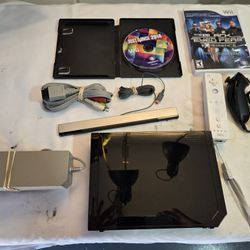 Nintendo Wii RVL-101 Black with 2 Games and 2 Controllers, Completely Cleaned